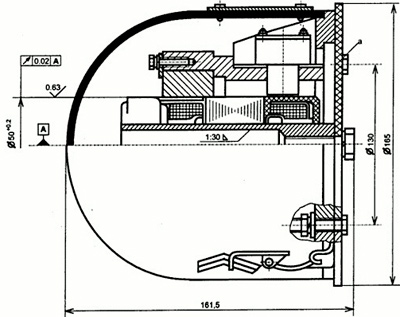 Рис.1. Чертеж тахогенератора ТС-1М